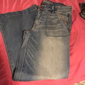 A-line flare or wide leg jean.